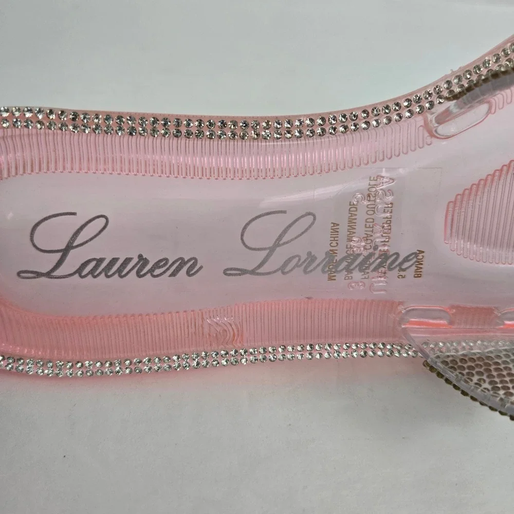 Lauren Lorraine Bianca Rhinestone Crystal Pink Jelly‎ Slide Sandals Size 5.5 NIB